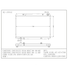 Radiadores de aluminio para automóviles de las mejores marcas para Nissan Infiniti Fuga M35 &#39;08-09 Mt